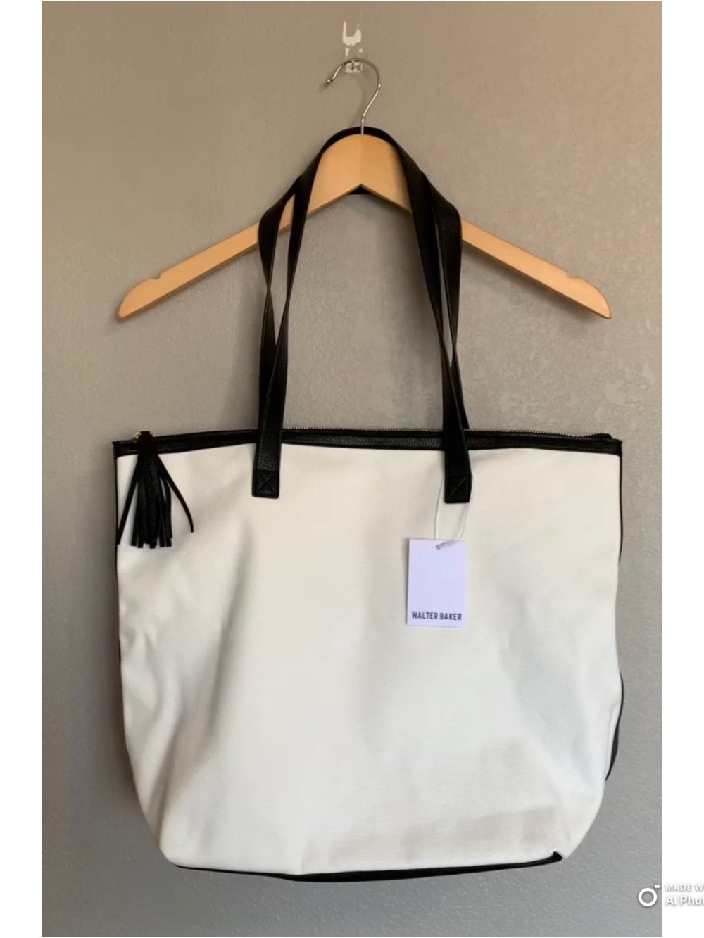 Walter Baker x Curateur Carly Weekender Tote Bag Canvas + Vegan Leather NWT Chic